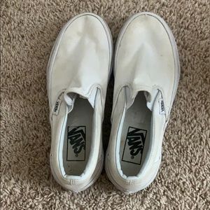 all white slip on vans